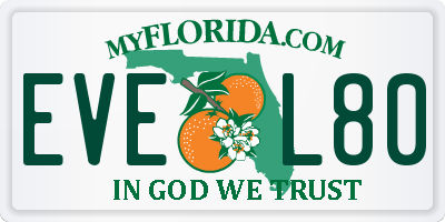 FL license plate EVEL80
