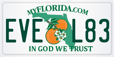 FL license plate EVEL83