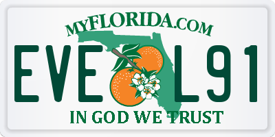 FL license plate EVEL91