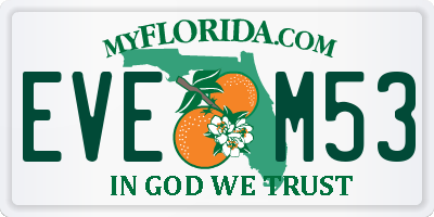 FL license plate EVEM53