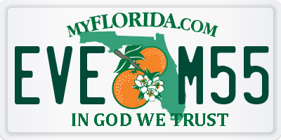 FL license plate EVEM55