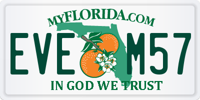 FL license plate EVEM57