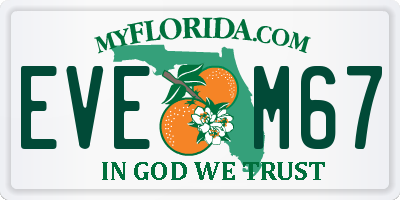 FL license plate EVEM67
