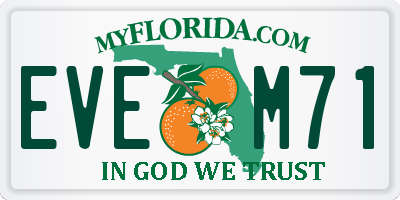 FL license plate EVEM71