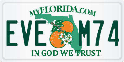 FL license plate EVEM74