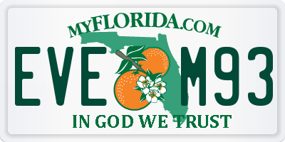 FL license plate EVEM93