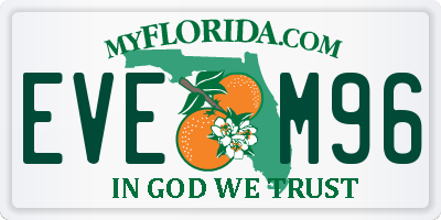 FL license plate EVEM96