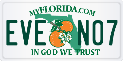 FL license plate EVEN07