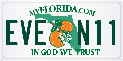 FL license plate EVEN11