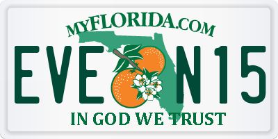 FL license plate EVEN15