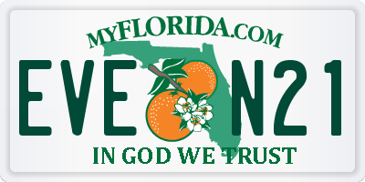 FL license plate EVEN21