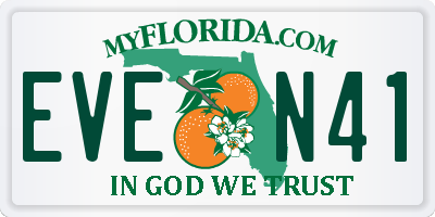 FL license plate EVEN41