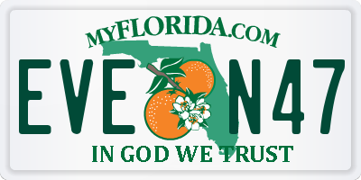 FL license plate EVEN47