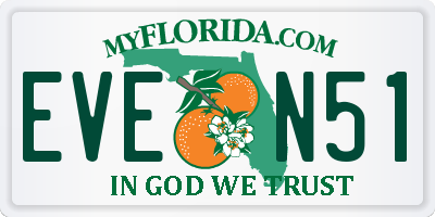 FL license plate EVEN51