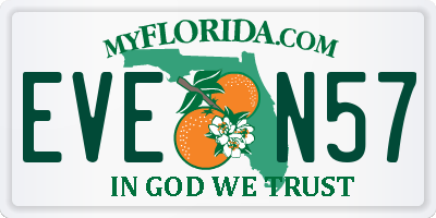 FL license plate EVEN57