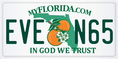 FL license plate EVEN65