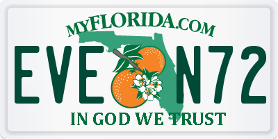 FL license plate EVEN72