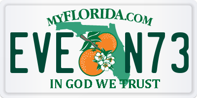 FL license plate EVEN73