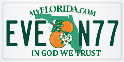 FL license plate EVEN77
