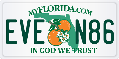 FL license plate EVEN86