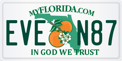 FL license plate EVEN87