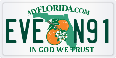 FL license plate EVEN91