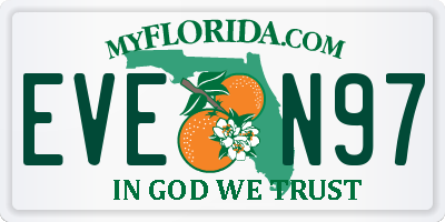 FL license plate EVEN97