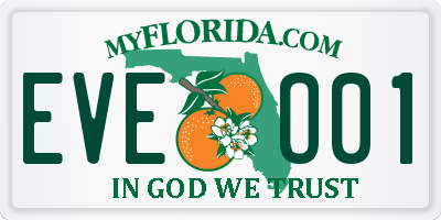 FL license plate EVEO01