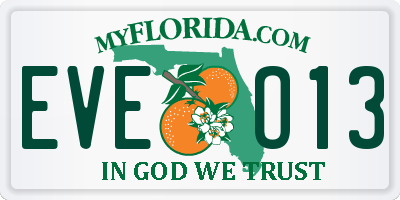 FL license plate EVEO13