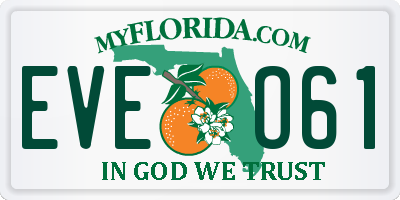FL license plate EVEO61