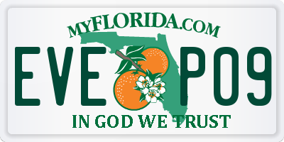 FL license plate EVEP09
