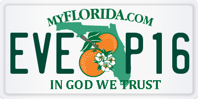 FL license plate EVEP16