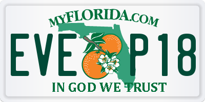 FL license plate EVEP18