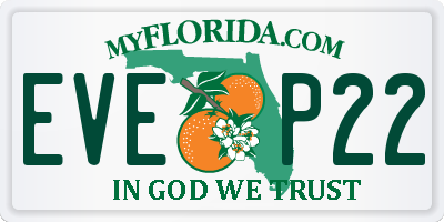 FL license plate EVEP22