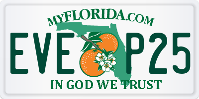 FL license plate EVEP25