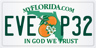 FL license plate EVEP32