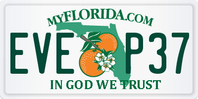 FL license plate EVEP37