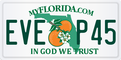 FL license plate EVEP45