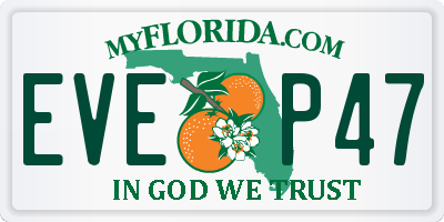 FL license plate EVEP47