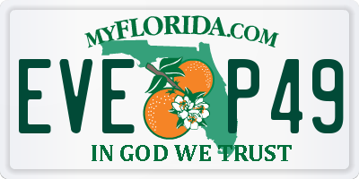FL license plate EVEP49