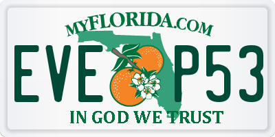 FL license plate EVEP53