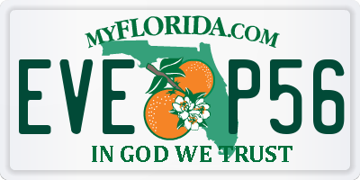FL license plate EVEP56