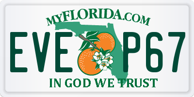 FL license plate EVEP67