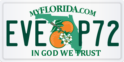FL license plate EVEP72
