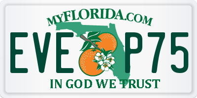 FL license plate EVEP75