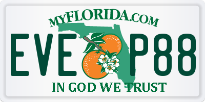 FL license plate EVEP88