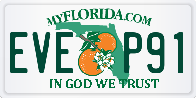FL license plate EVEP91