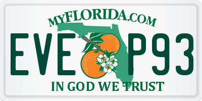 FL license plate EVEP93