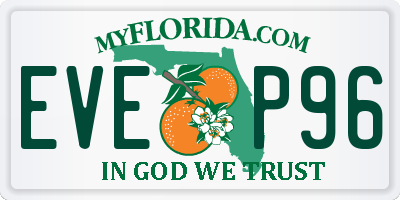 FL license plate EVEP96