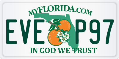 FL license plate EVEP97